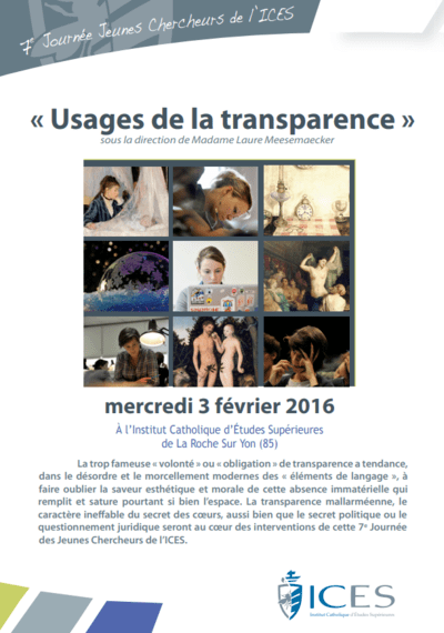 7e Journée des Jeunes Chercheurs à l'ICES - Usage de la Transparence