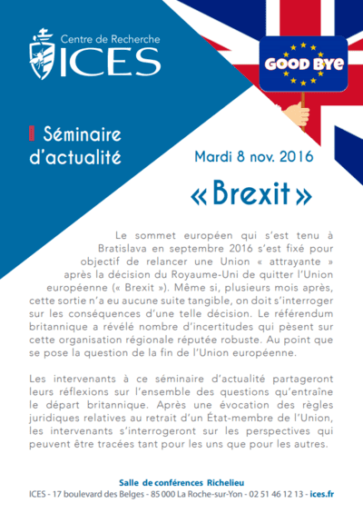 Seminaire d'actu à l'ICES - Brexit