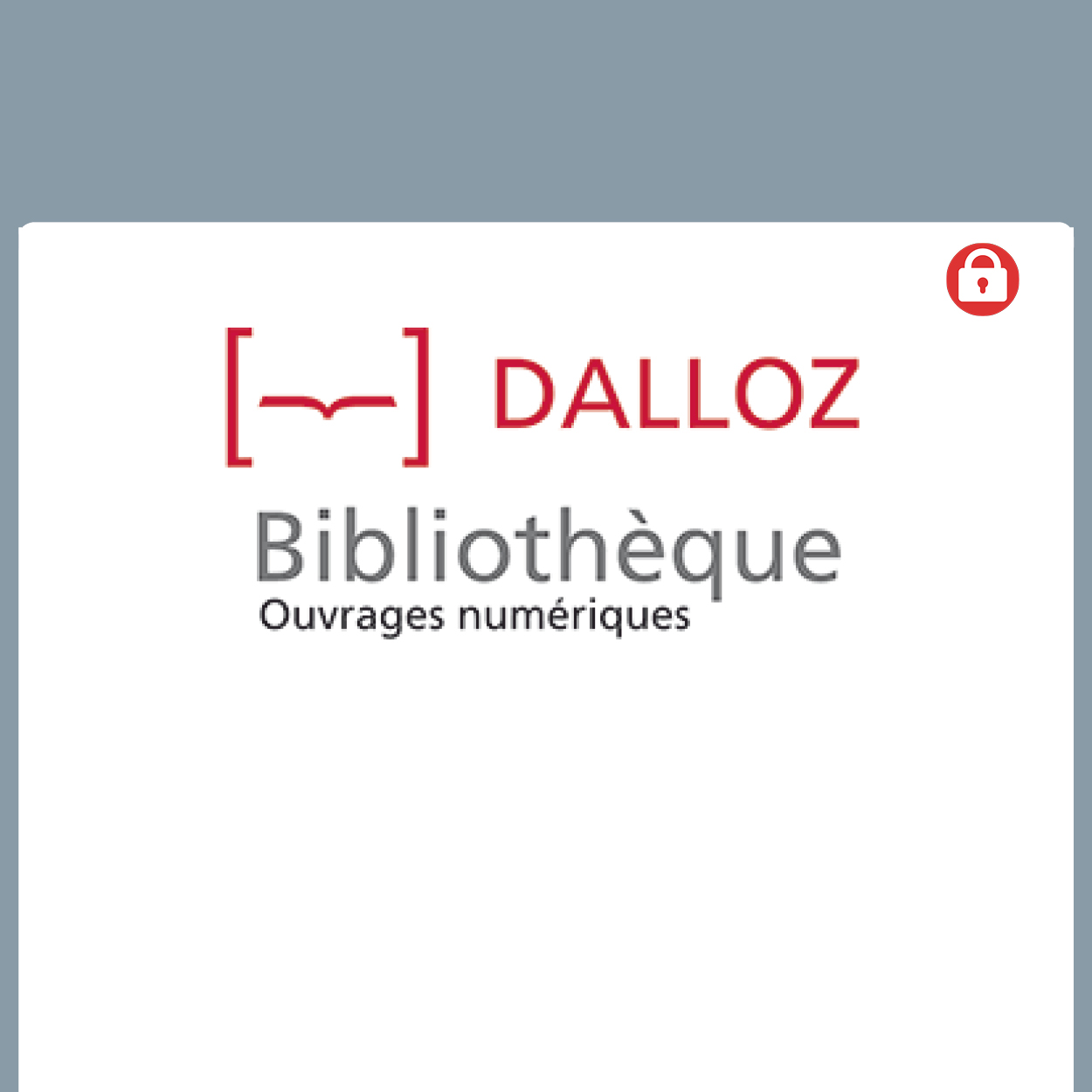 visuel Bibliothèque numérique Dalloz 