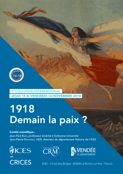 Colloque à l'ICES - 1918 Demain la paix ?