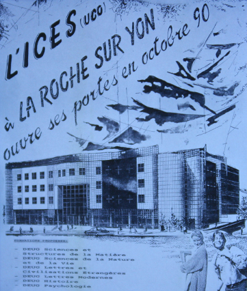 Publicité de l'ICES en 1990 avant la consctruction du bâtiment