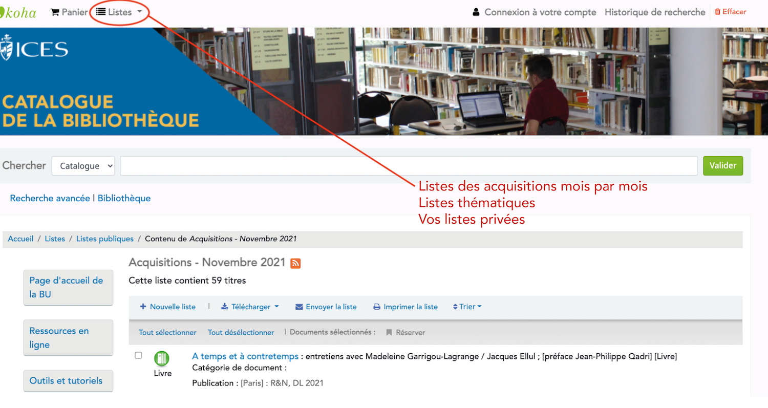 Où Trouver Les Listes OPAC