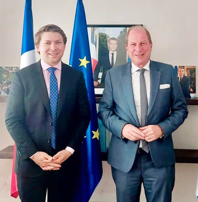 Gonzague de Chantérac avec M. Éric Danon, ambassadeur de France en Israël