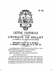 Lettre pastorale Belley