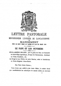 Lettre pastorale Carcassonne