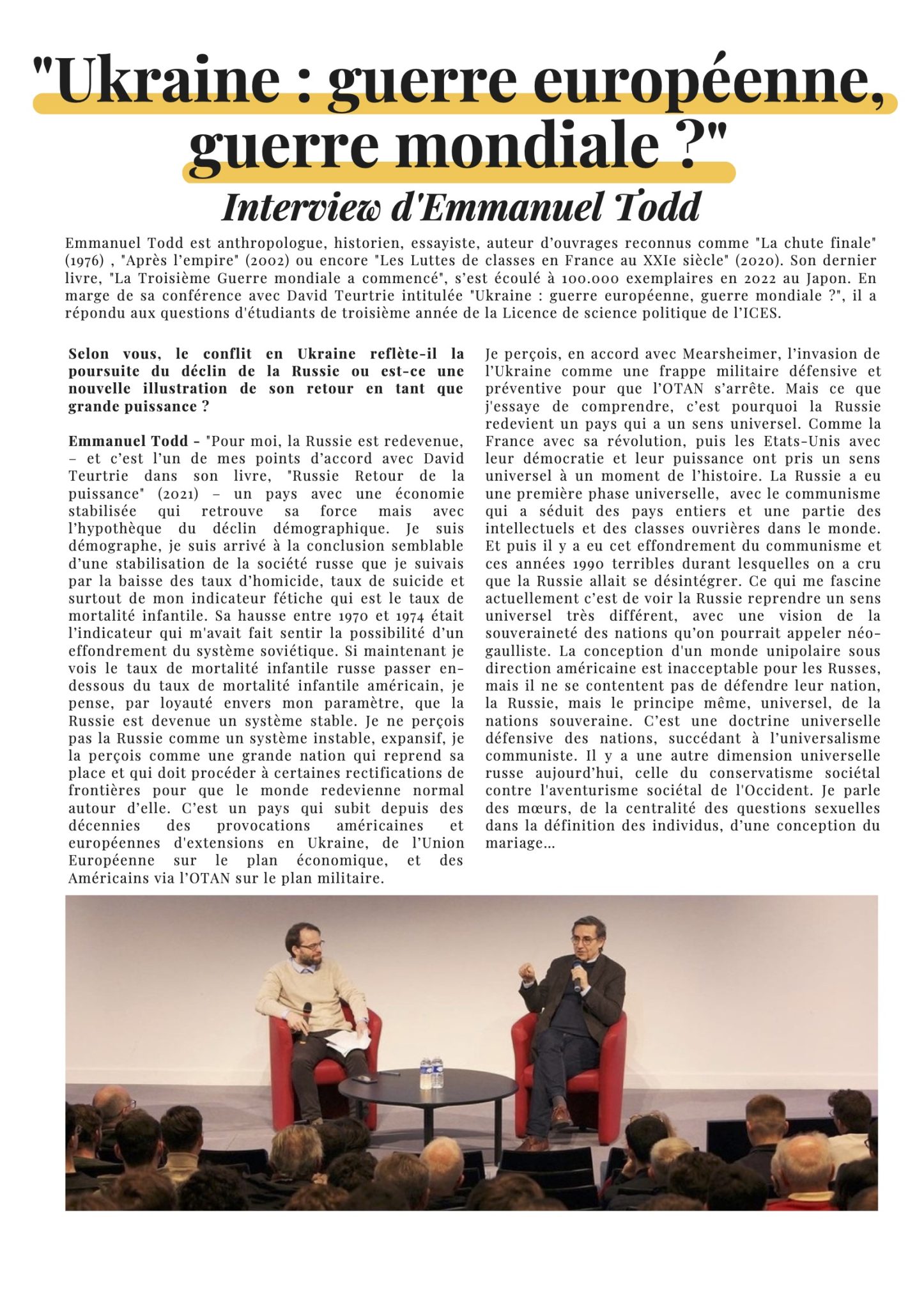 Interview Emmanuel Todd