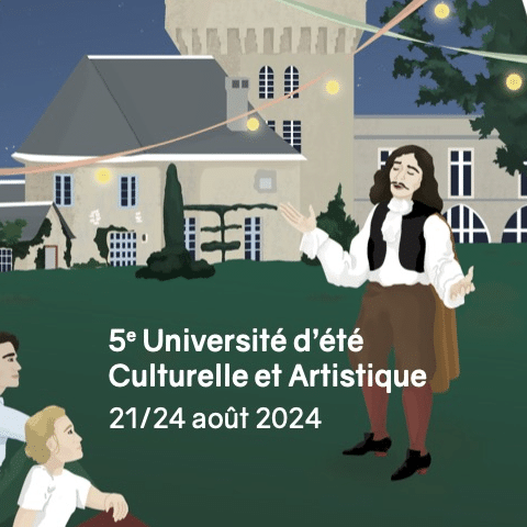 Visuel de la 5e édition de l'université d'été culturelle et artistique de l'ICES : Devenez Créateur qui a lieu du 21 au 24 aout 2024