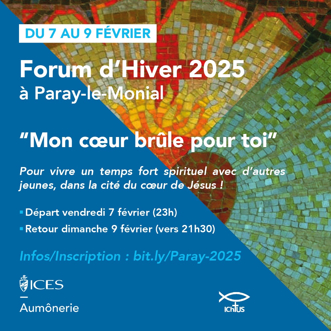 Affiche Forum d'Hiver à Paray-le-Monial "Mon coeur brûle pour toi"