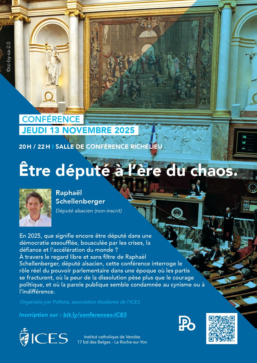 Affiche de la conférence avec les députés en assemblée