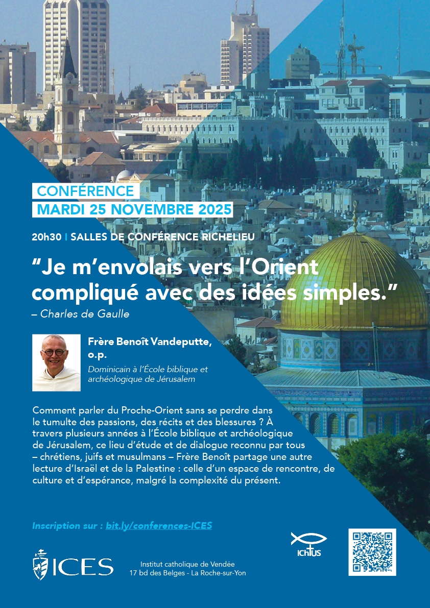 Affiche de la conférence avec en fond une ville de Turquie